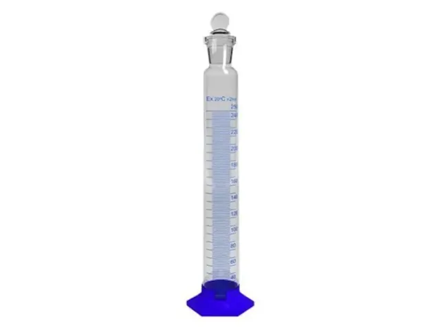 Proveta Graduada de Vidro Base de Polipropileno e Rolha de Vidro 25ml Netlab