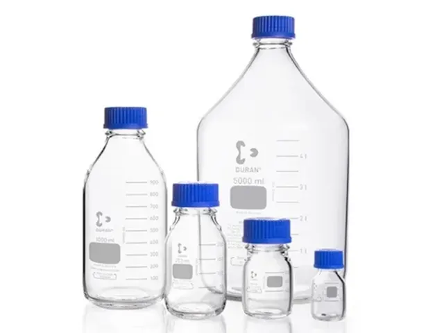 Frasco Reagente Graduado com Tampa Azul Schott 150ml Netlab