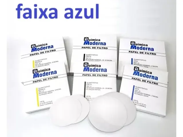 Papel Filtro Quantitativo Faixa Azul 24cm 100un Netlab