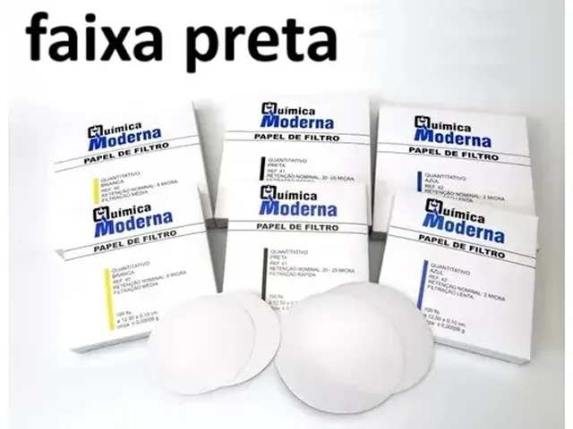 Papel Filtro Quantitativo Faixa Preta 24cm 100un Netlab