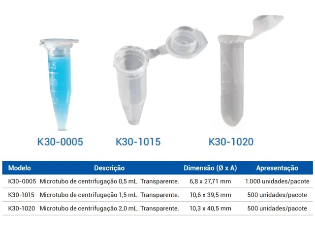 Microtubo de Centrifugação Eppendorff Graduado não Estéril com Tampa Flat 2.0ml Netlab