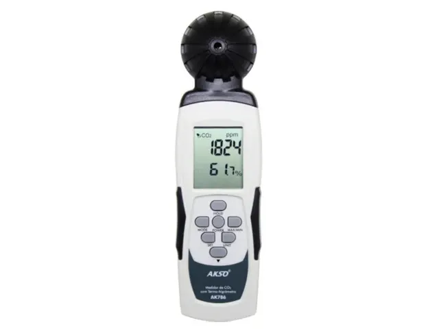 Medidor de CO2 com Termo-Hifrômetro AK786 Netlab