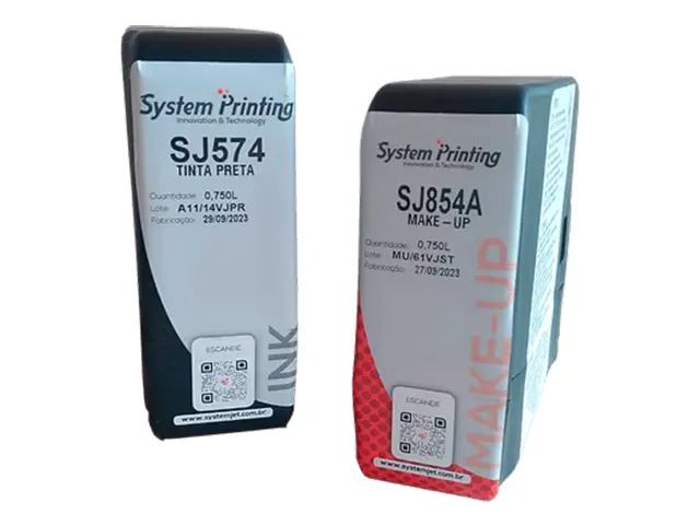 Tinta Compatível com Videojet 574 e Solvente Compatível 854A para Datadores