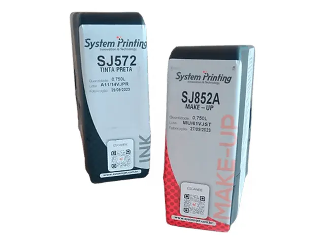 Tinta Compatível com Videojet 572 e Solvente Compatível 852A para Datadores