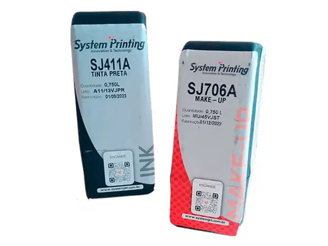 Tinta Compatível com Videojet 411A e Solvente Compatível 706A para Datadores