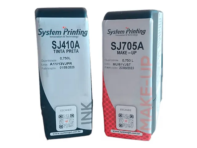 Tinta Compatível com Videojet 410A e Solvente Compatível 705A para Datadores