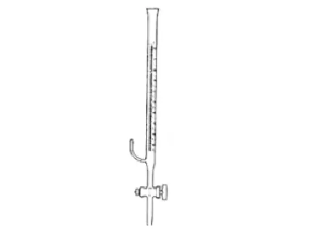 Bureta Graduada com Torneira de PTFE e Saída Lateral Âmbar 5ml