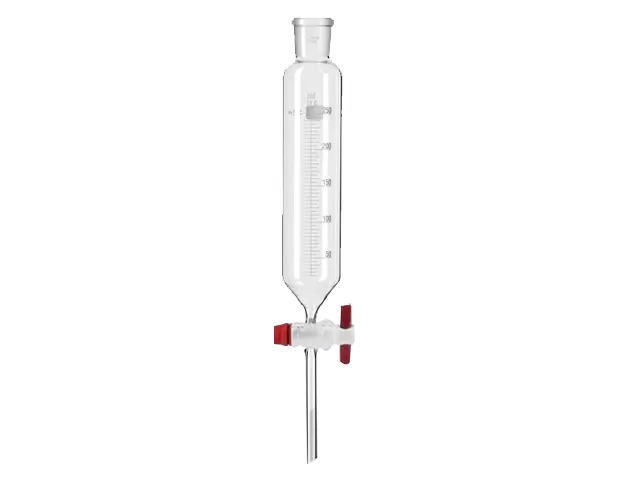 Funil Separação Tipo Cilíndrico Graduado com Torneira de PTFE 1.000ml