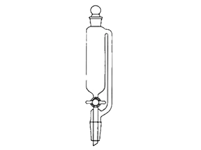 Funil Separação e Adição Tipo Cilíndrico Graduado com Torneira de PTFE Junta Macho 24/40 2.000ml