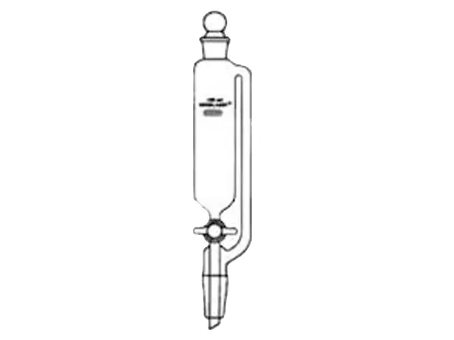 Funil Separação e Adição Tipo Cilíndrico sem Graduado com Torneira de PTFE Junta Macho 24/40 1.000ml