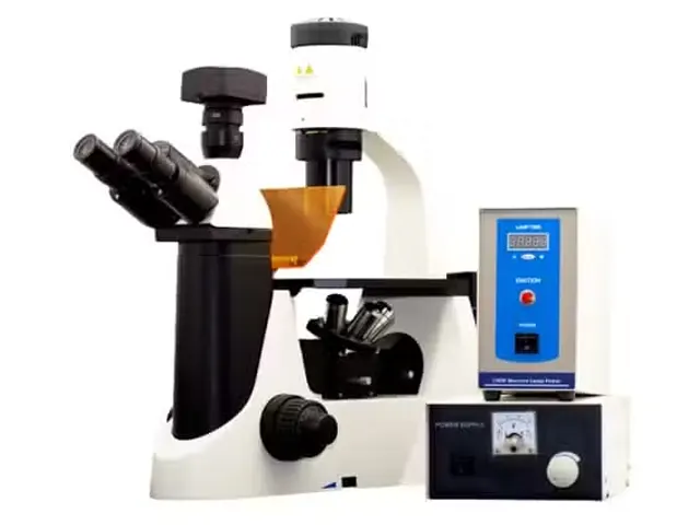 Microscópio Biológico Trinocular Invertido 7 Objetivas Planacromáticas BIO-INVERT-FLUO