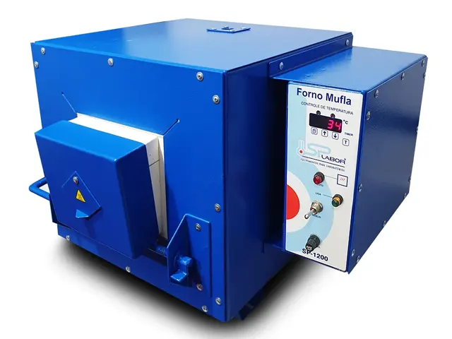 Forno Mufla Digital Microprocessado com 7 Rampas 30x15x15cm 6.75 Litros SP-1200DRP7/F–SPLABOR
