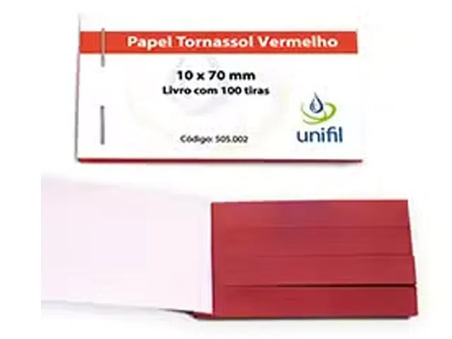 Papel de Tornassol Cor Vermelho 100 Tiras