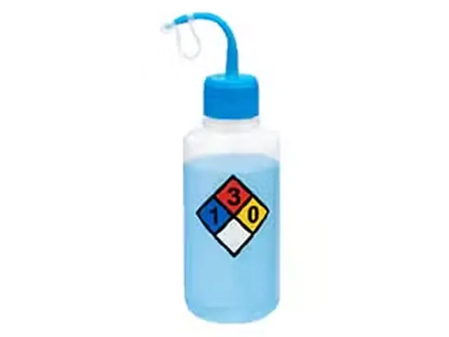 Pisseta Polipropileno Graduada em Silk Screen com Classificação de Risco Tolueno 500ml