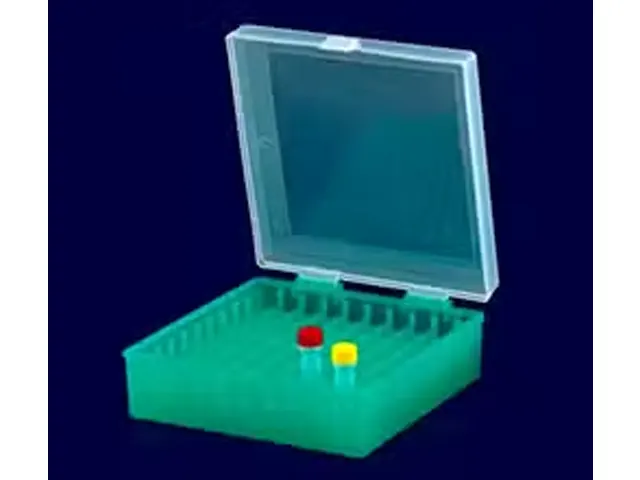 Criobox para 100 Tubos de 2ml Tampa com Dobradiça Verde