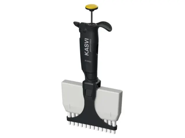 Micropipeta Multicanal 12 Canais Premium Black 20-300 µL Kasvi Netlab