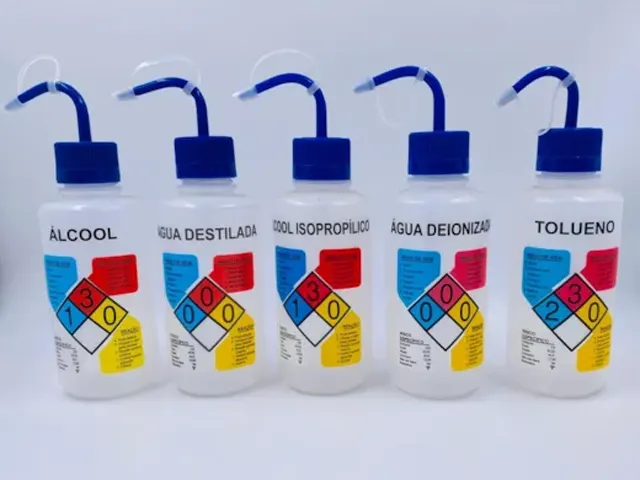 Pisseta com Classificação de Risco Diamante de Hommel Etanol 500ml Nalgon Netlab