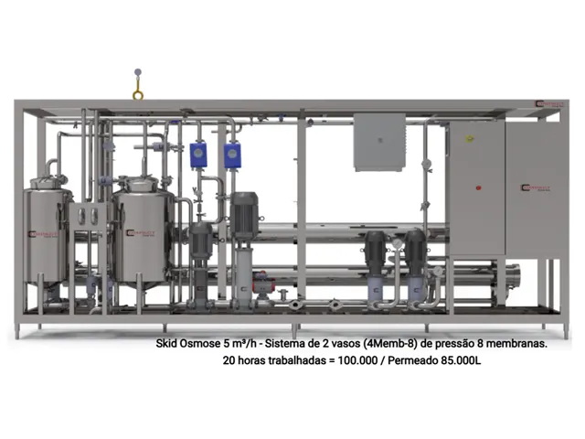 Sistema de Filtração por Membrana Osmose Reversa 5m³/h