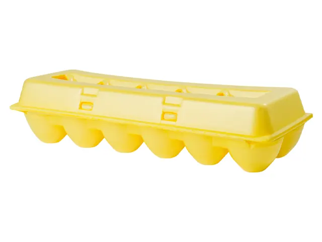 Estojo Porta-Ovos Amarelo Fechado para 12 Unidades com Visor POF-012