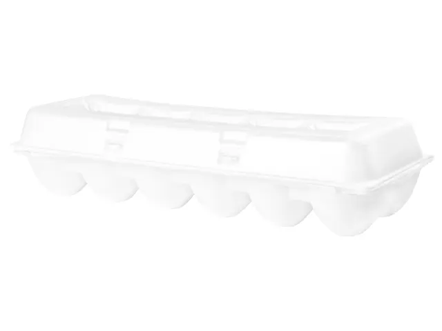 Estojo Porta-Ovos Branco Fechado para 12 Unidades com Visor POF-012