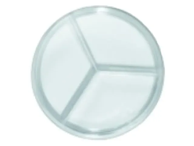Placa de Petri em PS Descartável com 3 Divisões Estéril 90x15mm