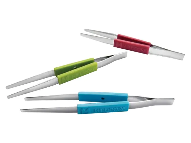 Pinça para Membrana Aço Inox com Borda Lisa e Chato Millipore 3 Unidades