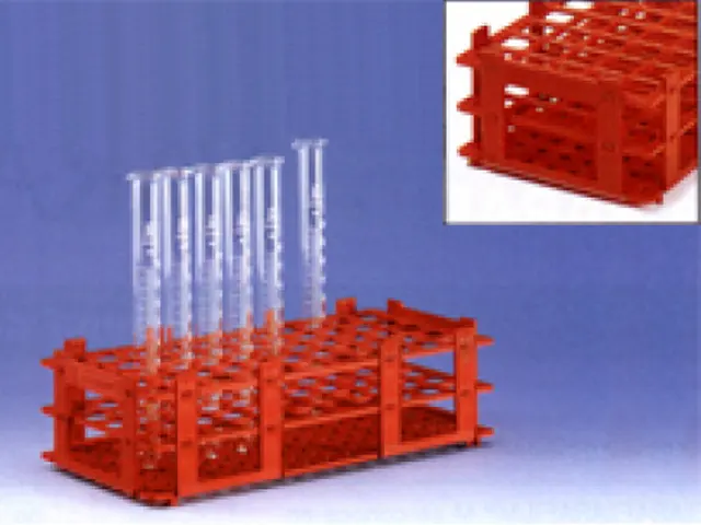Suporte para 40 Tubos de Ensaio 20mm em PP Vermelho Brand