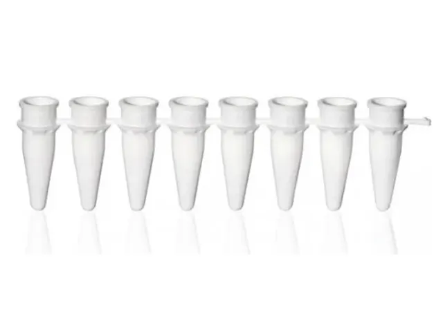 Tira 8 Tubo PCR em PP Puro Branco sem Tampa 0.2ml Brand