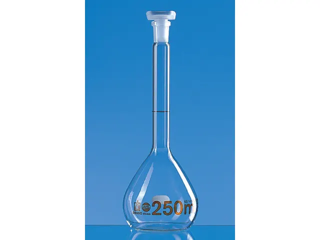 Balão Volumétrico em Vidro Classe A com Tampa PP 25ml Blaubrand Eterna Brand