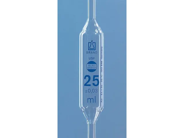 Pipeta Volumétrica em Vidro Classe AS USP Gravação Esmalte Azul 6ml Brand