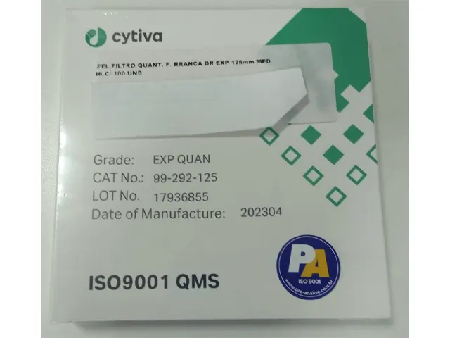 Papel Filtro Quantitativo Faixa Branca DR EXP 125mm MED Whatman Cytiva 100 Unidades