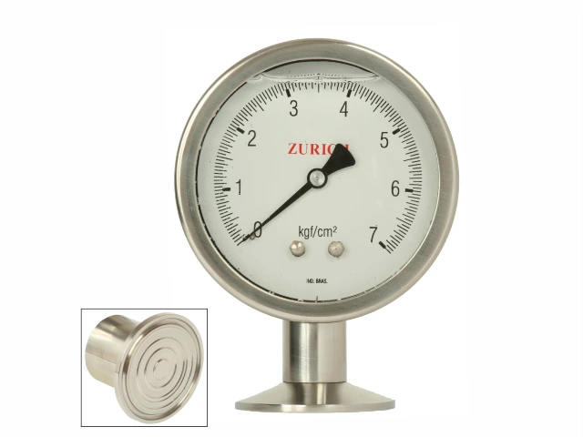 Manômetro Analógico Sanitário Modelo RZTC Reto (Vertical)