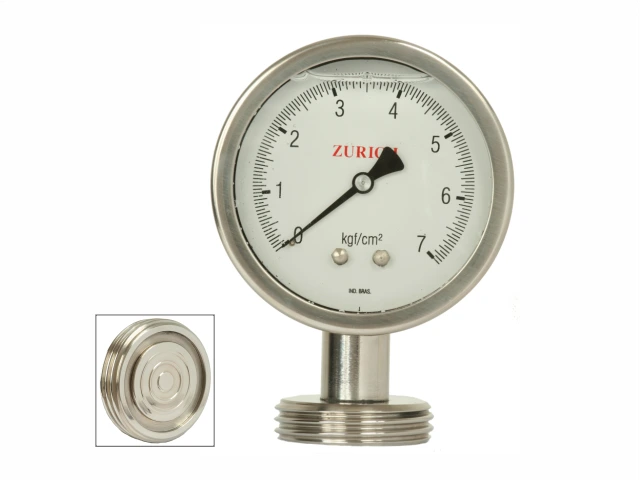 Manômetro Analógico Sanitário Modelo RZM Reto (Vertical)