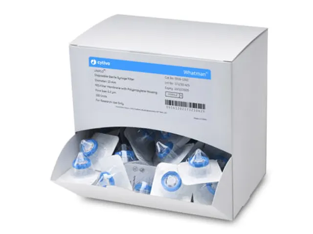 Filtro de Seringa PVDF 25mm Poro 0.22µm não Estéril Uniflo Whatman Cytiva 45 Unidades