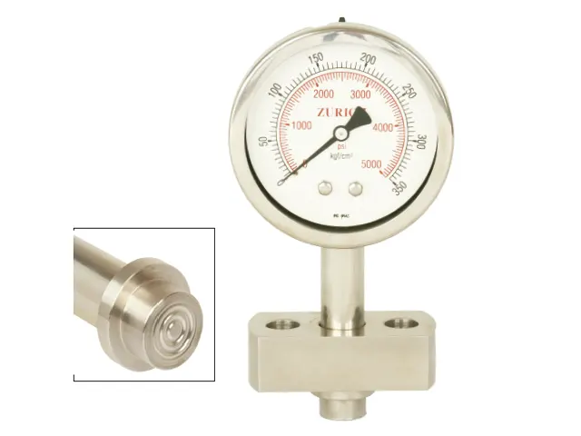 Manômetro Analógico Sanitário com Flange Modelo RZMK.F