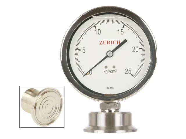 Manômetro Analógico Sanitário Selado Modelo ZITC
