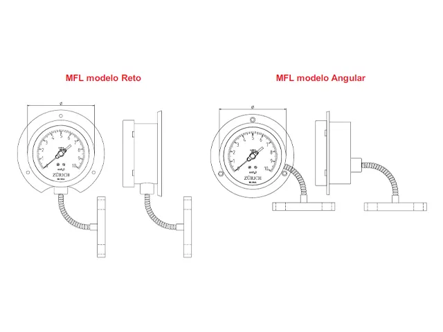 Manômetro Flangeado Remoto MFL.FLEX