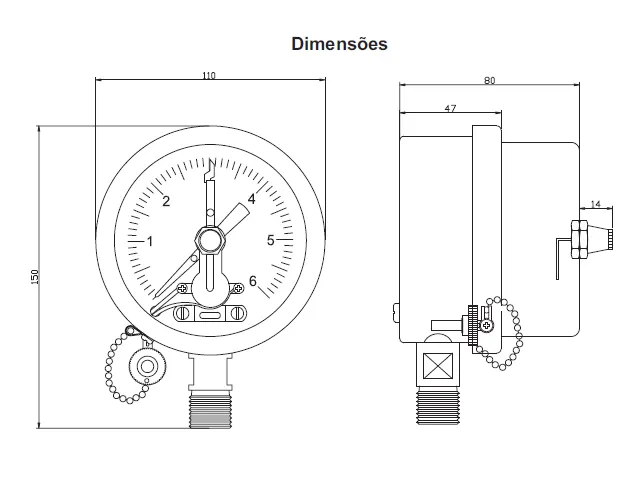 Manômetro com Contato Elétrico IL