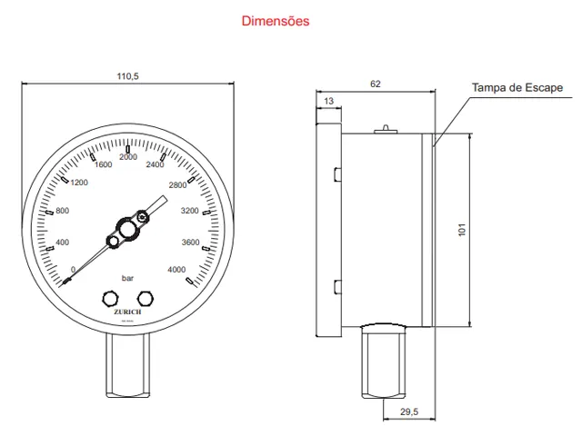 Manômetro para Alta Pressão ZI.4M