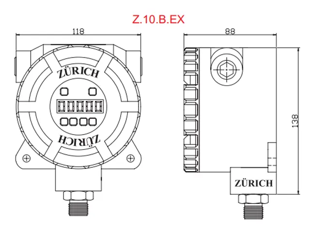 Manômetro Digital à Prova de Explosão Z.10.B.EX