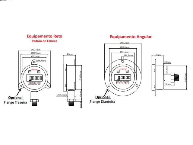 Manômetro Digital com Membrana Rasante Z.10.B.FLUSH