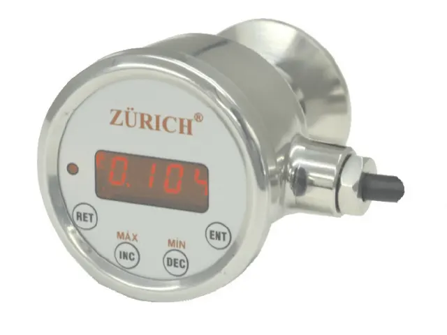 Manômetro Digital Sanitário Angular com Transmissor de Pressão e Pressostato P3.SA