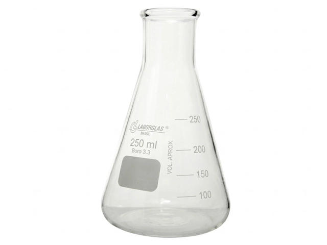 Frasco Erlenmeyer Boca Estreita Graduado 100 ml Laborglas