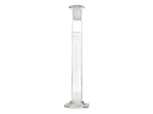 Proveta Graduada Base Hexagonal de Vidro com Rolha