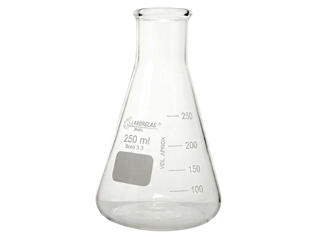 Frasco Erlenmeyer Boca Estreita Graduado 250 ml Laborglas