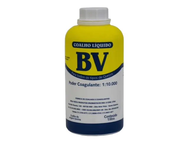 Coalho BV 1:10.000 Líquido Para Produção de Queijos 1L