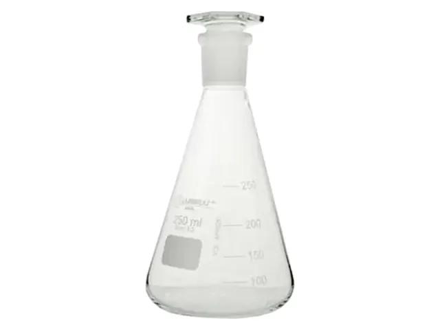 Frasco Erlenmeyer com Rolha de Vidro 50 ml Laborglas